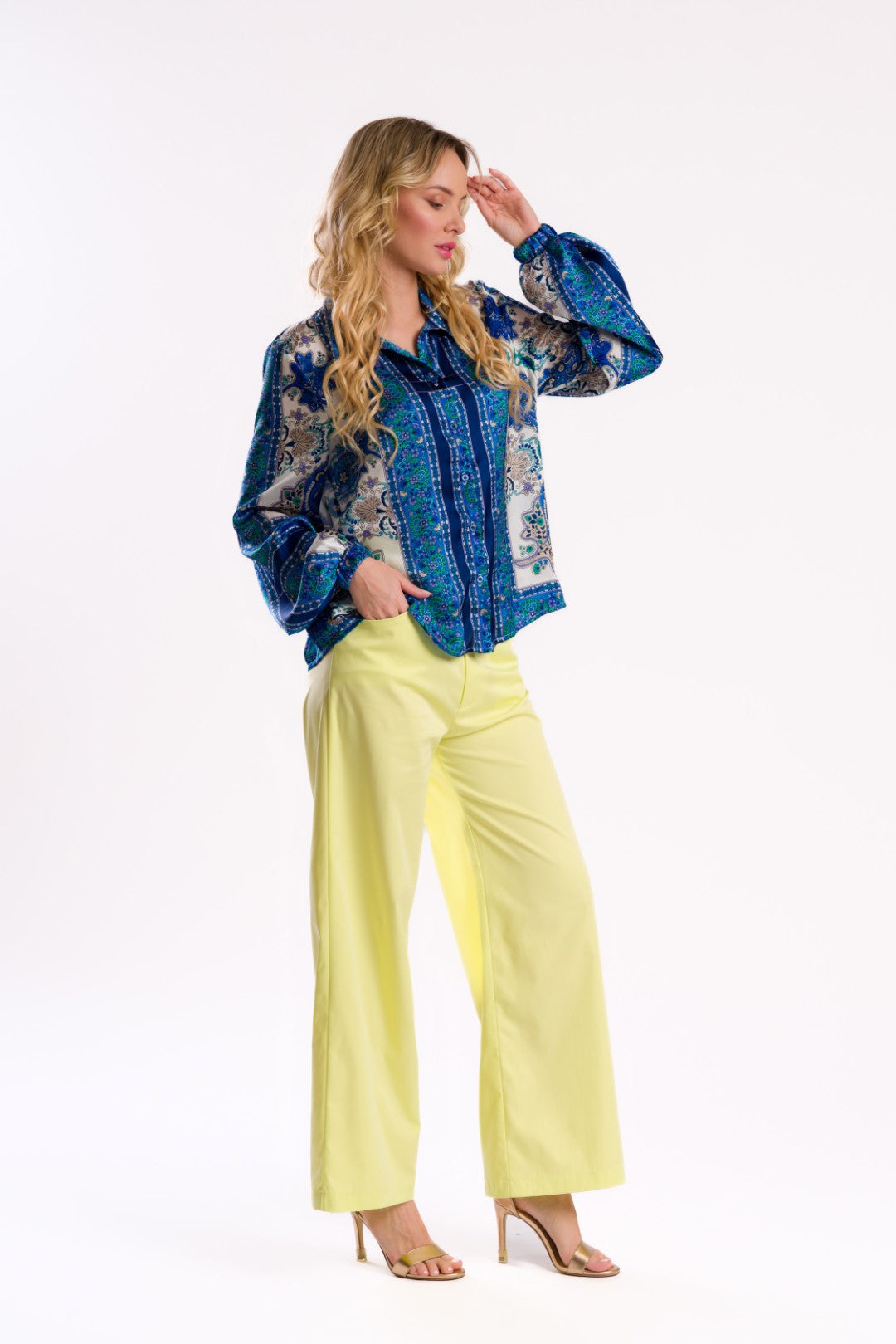 Lemon Yellow Wide-Leg Pants