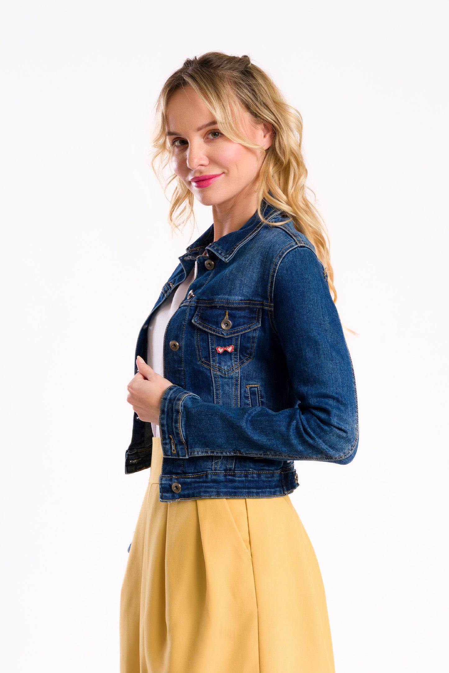 Pop - Art Girl "Look at me" denim jacket #recycled