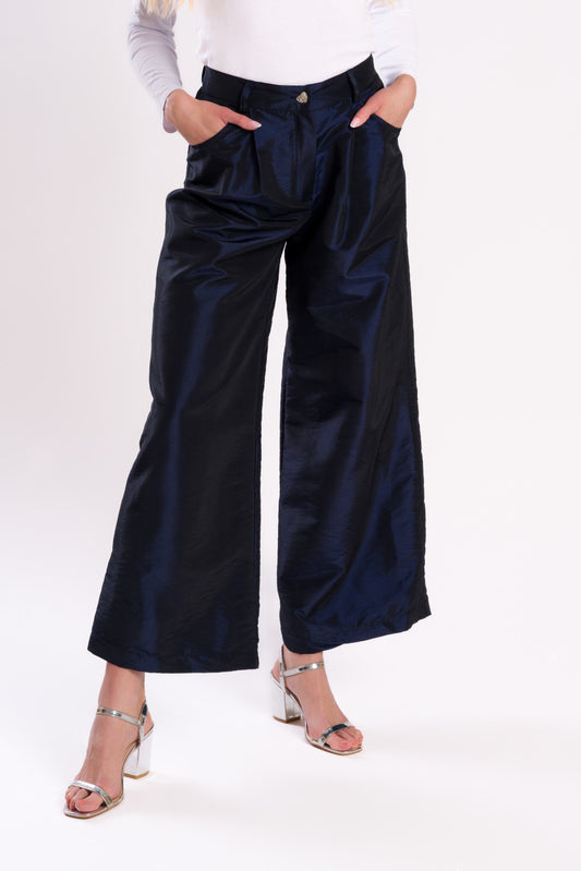 Mitternachtsblaue Culottes-Hose