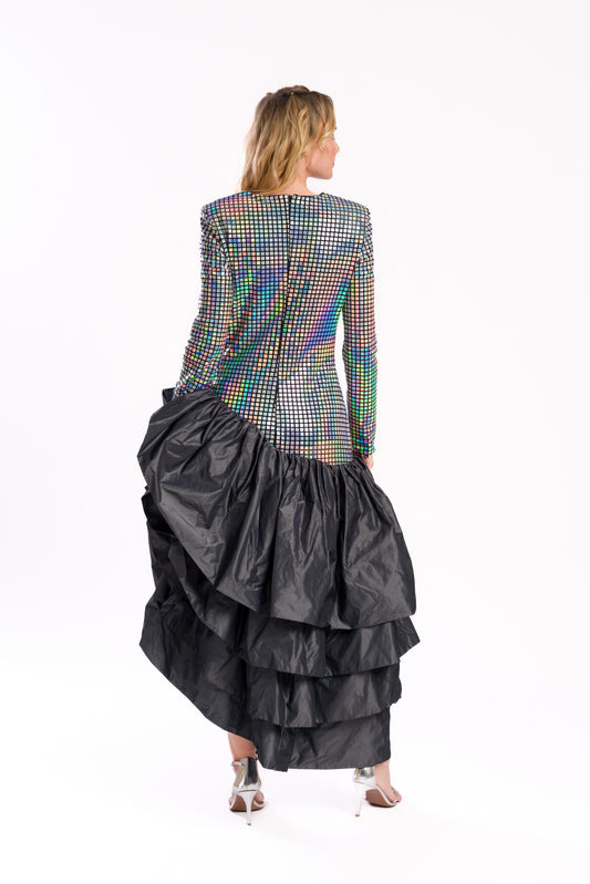 Paillettenkleid mit Rüschen