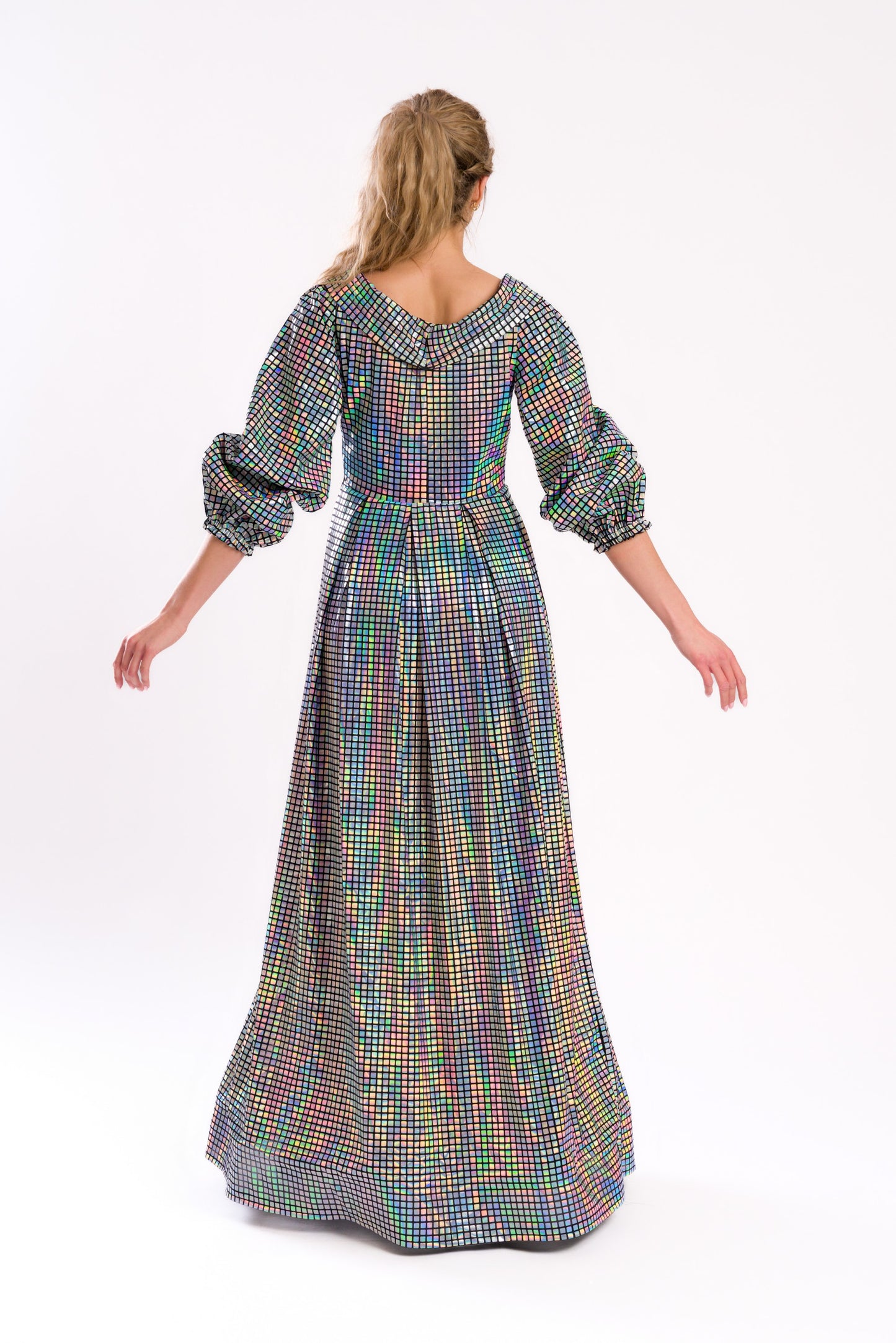 Sequined maxi dress with V-neck