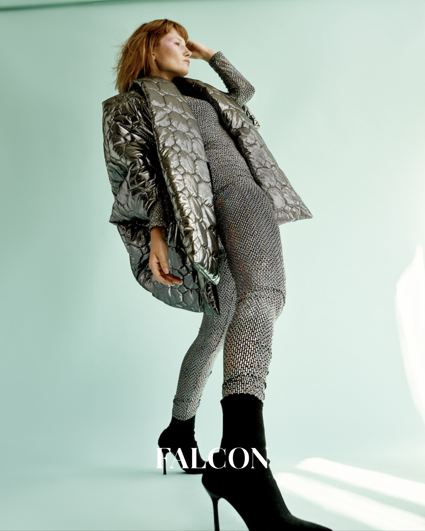 The gunmetal puffer poncho