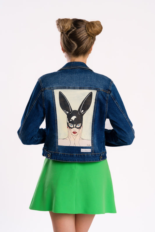 Cat woman denim jacket #recycled