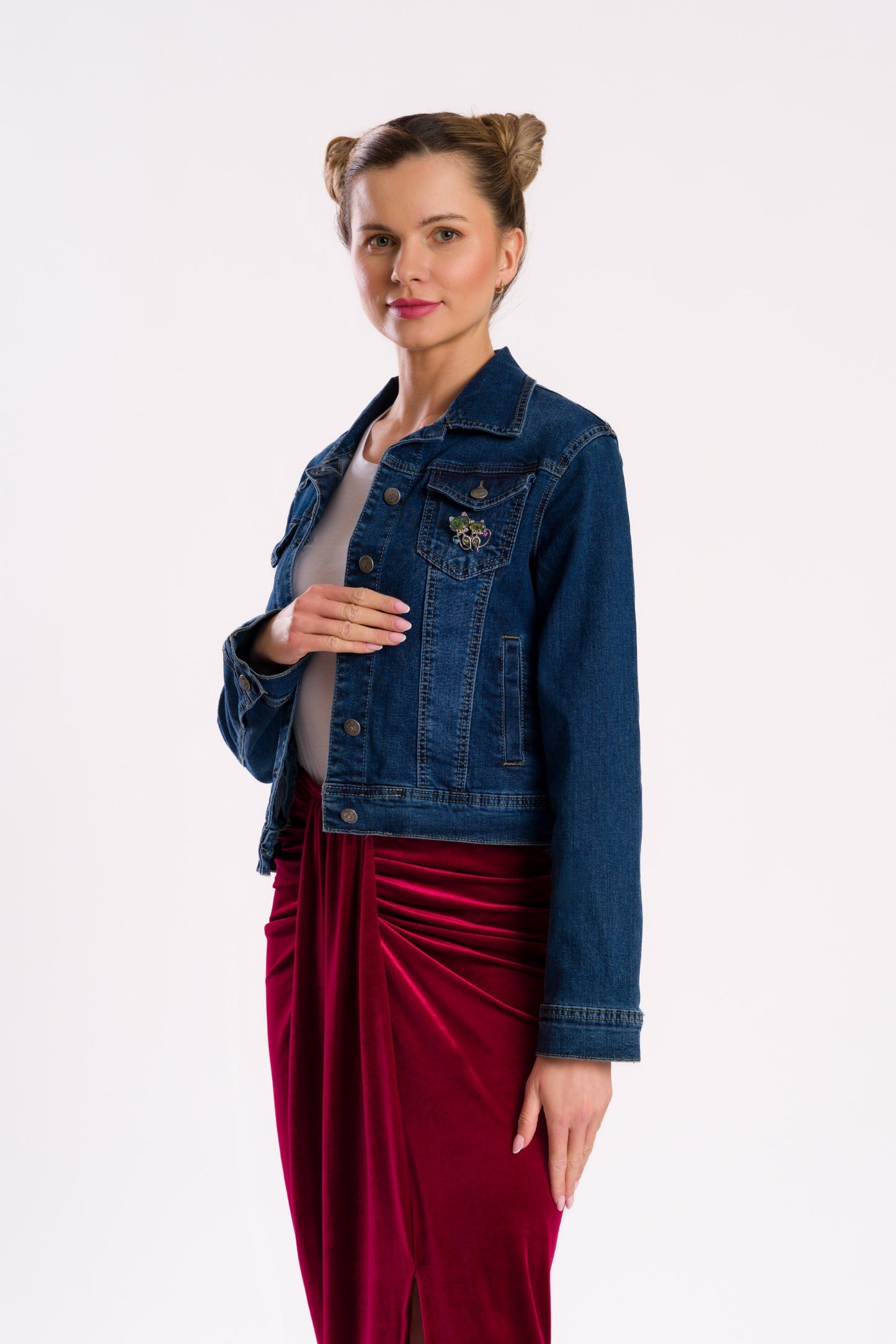 Reversible sequin dkull denim jacket #recycled