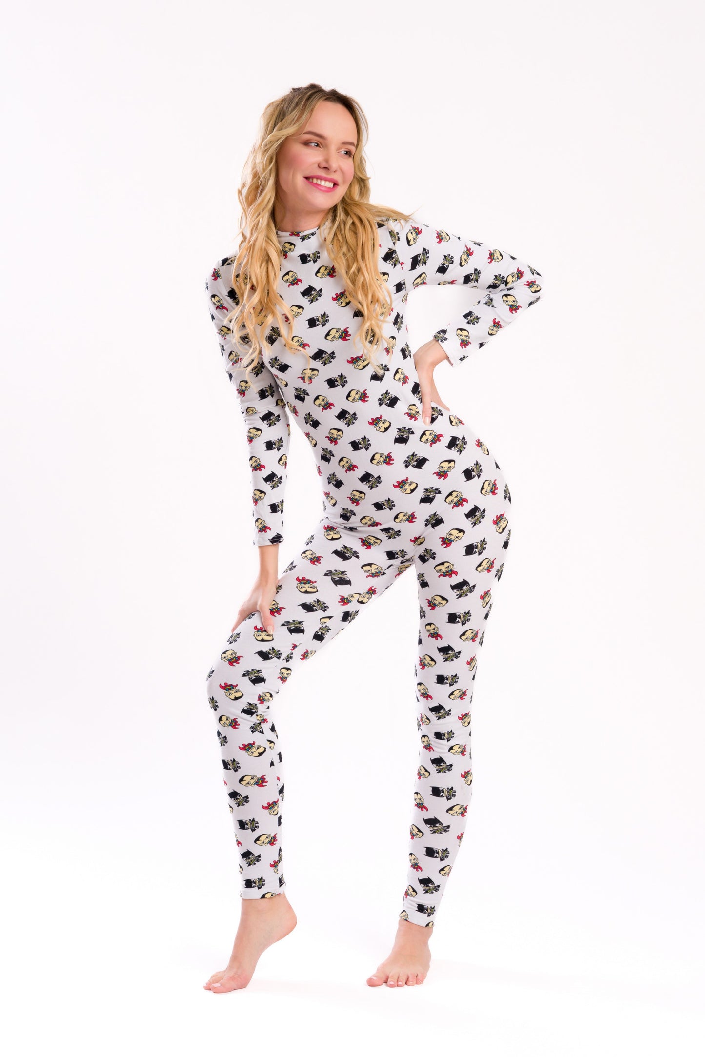 Superhero print onesie