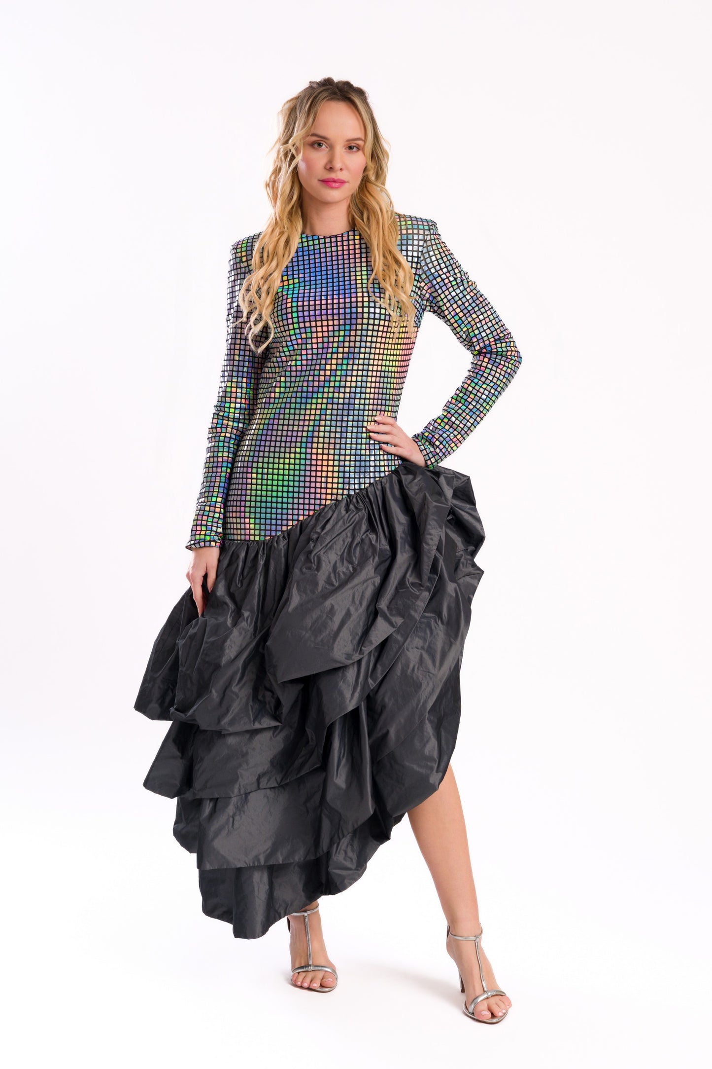 Sequined dress with ruffles