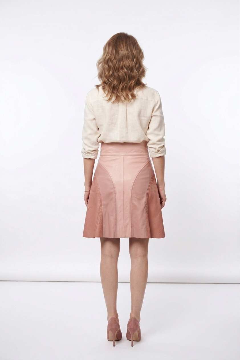 Upcycled Leather Moto Jacket in Ombré Shades of Pink & Blush