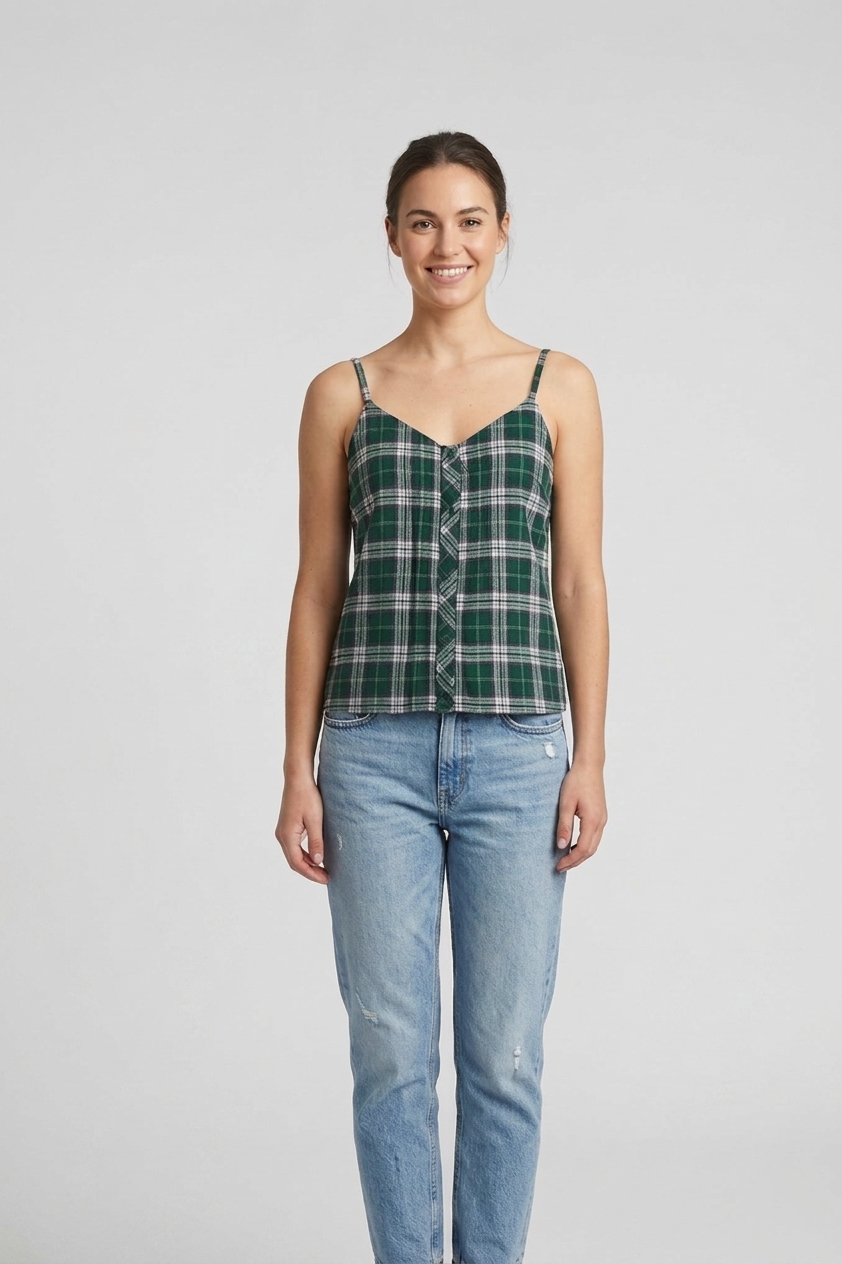 Upcycled Men's Flannel to Camisole Top
