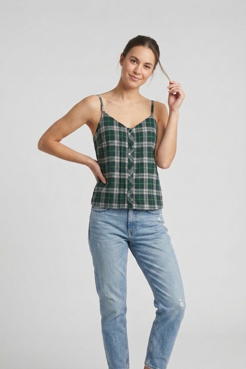 Upcycled Men's Flannel to Camisole Top